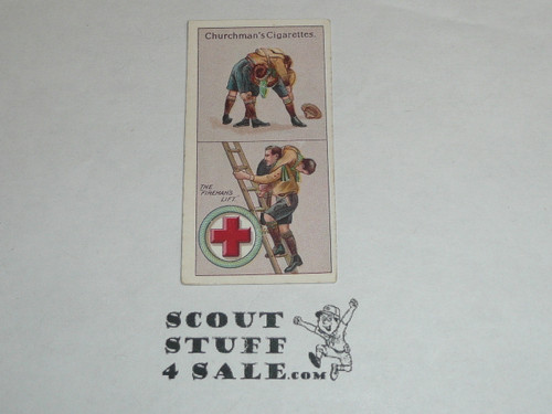 Churchman Cigarette Company Premium Card, Boy Scout Series of 50, Card #20 The Fireman's Lift, 1916