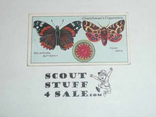 Churchman Cigarette Company Premium Card, Boy Scout Series of 50, Card #32 A Butterfly and a Moth, 1916