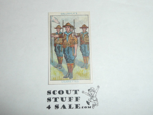 Gallaher ltd Cigarette Company Premium Card, Boy Scout Series of 100, Card #4 On Parade, 1922