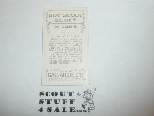 Gallaher ltd Cigarette Company Premium Card, Boy Scout Series of 100, Card #11 Studying the Map, 1922