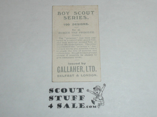 Gallaher ltd Cigarette Company Premium Card, Boy Scout Series of 100, Card #44 Rescue the Prisoner, 1911