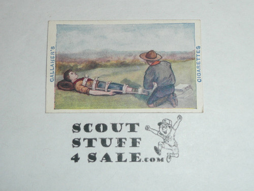 Gallaher ltd Cigarette Company Premium Card, Boy Scout Series of 100, Card #51 Fracture of the Thigh, 1911