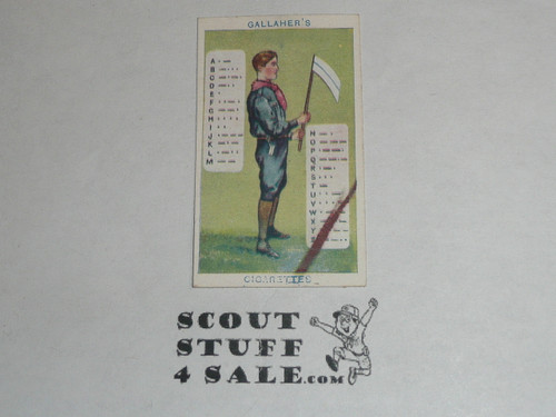 Gallaher ltd Cigarette Company Premium Card, Boy Scout Series of 100, Card #71 Morse Alphabet, 1911
