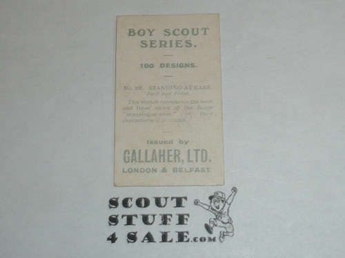 Gallaher ltd Cigarette Company Premium Card, Boy Scout Series of 100, Card #100 Standing at Ease, 1911