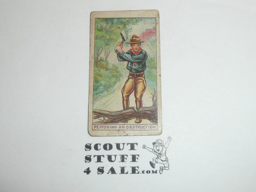 Fisher Candy Company, Philadelphia Pa, Boy Scout Card Series of 24, Removing an Obstruction, 1910