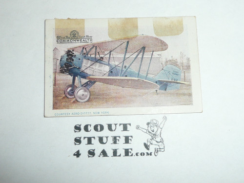 Commonwealth Shoe Company, Makers of Boy Scout Shoes, Boy Scout Airplane Card Series of 50, #8 Vought Corsair, 1930, tape on card