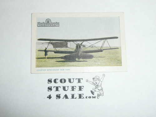 Commonwealth Shoe Company, Makers of Boy Scout Shoes, Boy Scout Airplane Card Series of 50, #13 Curtiss Tanager, 1930