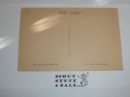 McKenzie Boy Scout Statue Postcard, Philadelphia Council, UNUSED