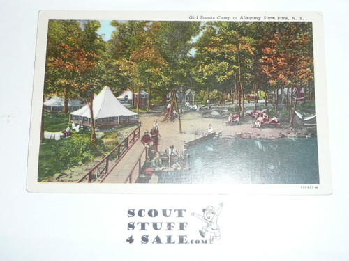 Girl Scout Post card, Girl Scouts Camp at Allegany State Park NY