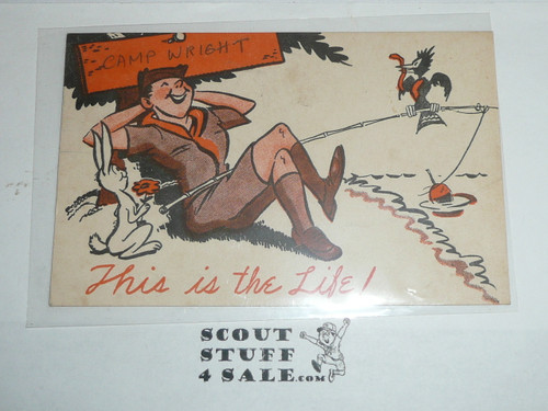 Generic BSA National Supply Cartoon Post card, This is the Life, 1954