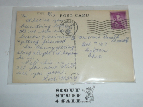 Girl Scout Post card, Great Trail Camp Camp Pool, Minerva OH, 1964