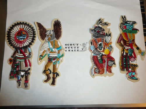 Set of 10 Embroidered on Felt Kachina Dancer Patches, Boy Scouts