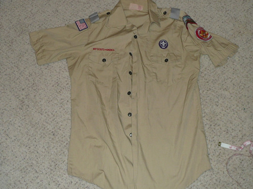 2000's Boy Scout Uniform Shirt with insignia, Western Los Angeles County Council, Men's Medium, #BD25