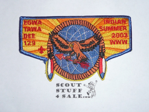 Order of the Arrow Lodge #129 Egwa Tawa Dee s52 2003 Indian Summer Flap Patch