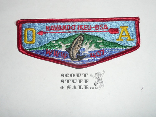 Order of the Arrow Lodge #407 Navando Ikeu s10 Flap Patch - Boy Scout