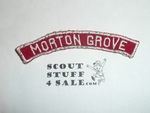 MORTON GROVE Red and White Community Strip, sewn