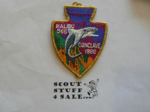 Order of the Arrow Lodge #566 Malibu 1986 Conclave STAFF Patch - Scout