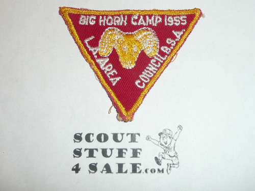 Lake Arrowhead Scout Camp Big Horn Camp, heavy embr highlights of big horn, 1955