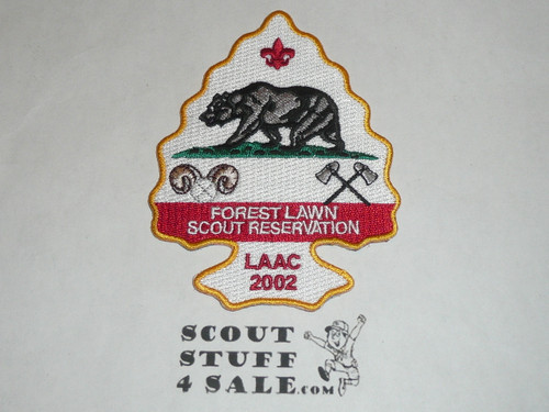 Forest Lawn Scout Reservation Patch, yellow bdr, LAAC, 2002