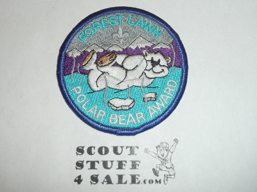 Forest Lawn Scout Reservation, Polar Bear Award Patch, white bear, LAAC