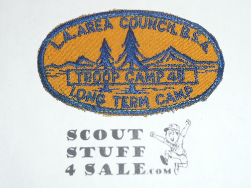 LAAC Long Term Camp Patch, Sewn but not washed, Los Angeles Area Council, 1948