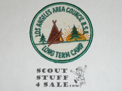 Long Term Camp Patch, Los Angeles Area Council, green r/e