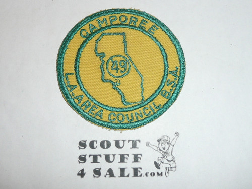 Camporee twill Patch, Los Angeles Area Council, 1949