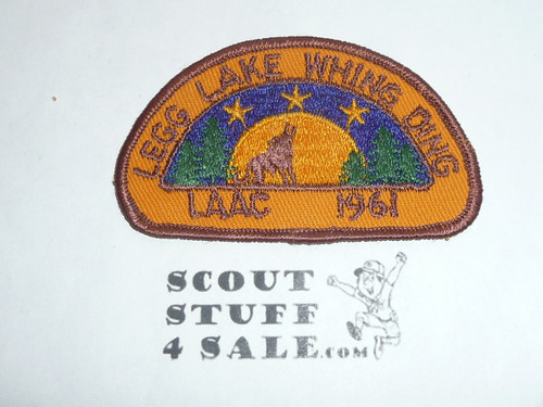 Legg Lake Whing Ding twill Patch, Los Angeles Area Council, 1961