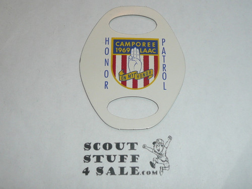 Camporee Honor Patrol Neckerchief Slide, Los Angeles Area Council, 1969