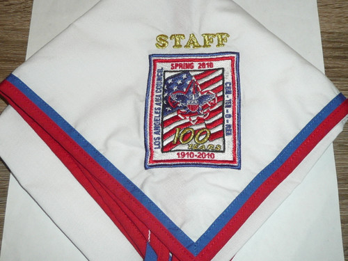 Los Angeles Area Council 100th BSA Anniversary celebration Patch set and STAFF Neckerchief