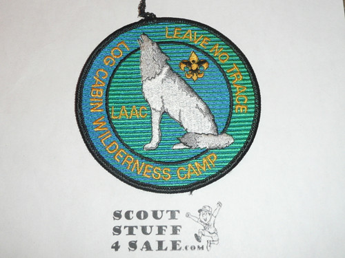 Log Cabin Wilderness Camp Patch, Leave no Trace, Los Angeles Area Council