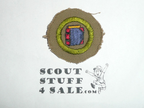Bookbinding - Type A - Square Tan Merit Badge (1911-1933), trimmed not used