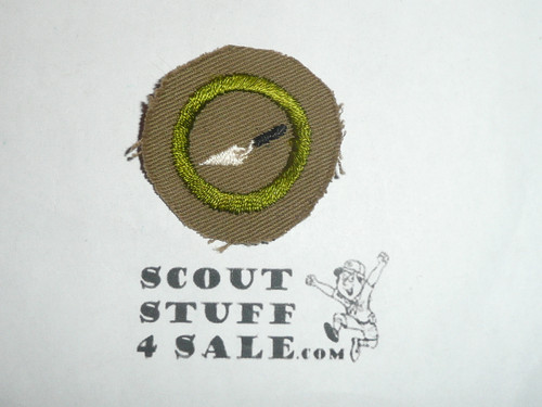 Masonry - Type A - Square Tan Merit Badge (1911-1933), trimmed not used