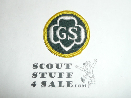 Girl Scout Trefoil Patch with yellow bdr