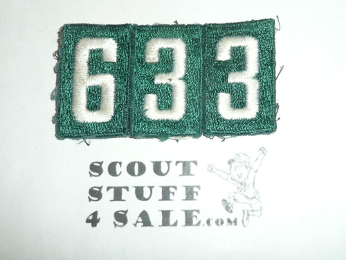 Girl Scout troop number 633, sewn