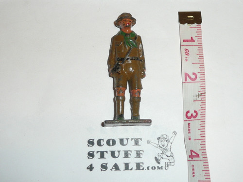 1920's Vintage Barclay Manoil Lead Toy Boy Scout Figure Standing Scout, painted with little wear, colors will vary