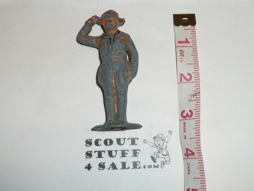 1920's Vintage Barclay B-183 Boy Scout Saluting #802 Lead Toy Soldier, lots of wear