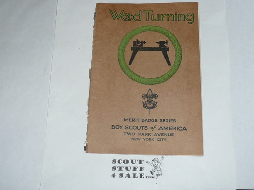 Wood Turning Merit Badge Pamphlet, Type 3, Tan Cover, 5-40 Printing