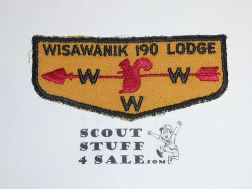 Order of the Arrow Lodge #190 Wisawanik f2 Flap Patch, lite use - Boy Scout