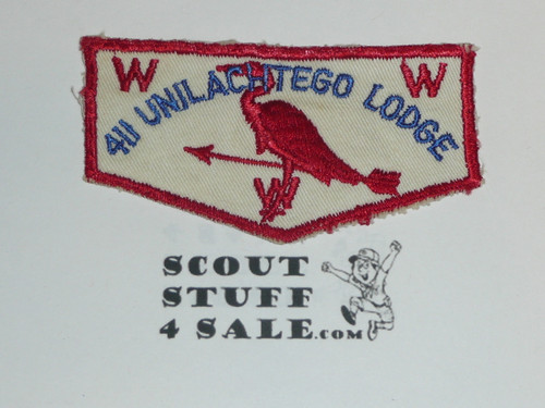 Order of the Arrow Lodge #411 Unilachtego f1a First Flap Patch, lite use
