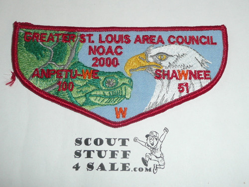 Order of the Arrow Lodge #51 Shawnee f10 2000 NOAC Flap Patch