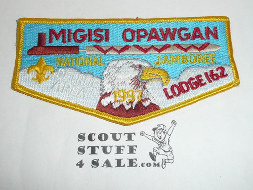 Order of the Arrow Lodge #162 Mi-Gi-Si O-Paw-Gan s58 1997 Jamboree Flap Patch