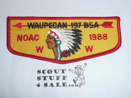 Order of the Arrow Lodge #197 Waupecan s16 1988 NOAC Flap Patch