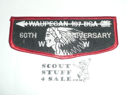 Order of the Arrow Lodge #197 Waupecan 60th Anniversary Flap Patch