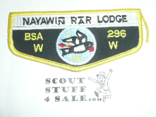 Order of the Arrow Lodge #296 Nayawin Rar f4 Flap Patch