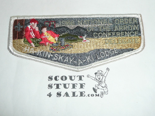 Order of the Arrow Lodge #387 Ha-Kin-Skay-A-Ki s3 1986 NOAC Delegate Flap Patch - Boy Scout