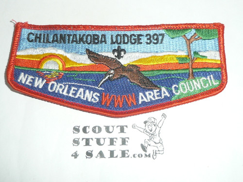 Order of the Arrow Lodge #397 Chilantakoba s17 Flap Patch, sewn at top