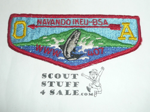 Order of the Arrow Lodge #407 Navando Ikeu s7 Flap Patch, used - Boy Scout