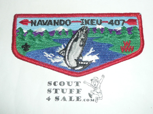 Order of the Arrow Lodge #407 Navando Ikeu s15 Flap Patch - Boy Scout