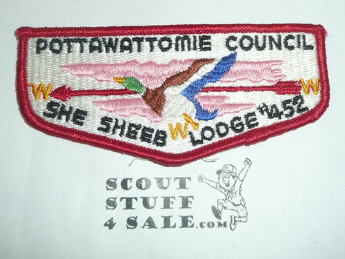 Order of the Arrow Lodge #452 She-Sheeb s1c Flap Patch
